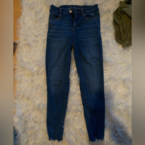 Dark wash American Eagle curvy high rise jeggings- jeans Next Level Stretch - Picture 1 of 4